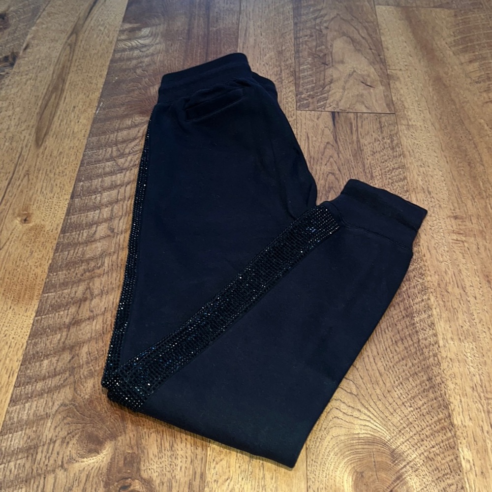 Generation Love Woman’s Black Joggers Gems On Side Size XS